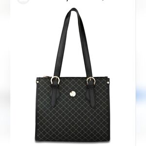 Rioni Black and Gold Patterned Bag. Italian Leather. Made In Italy No Callouts